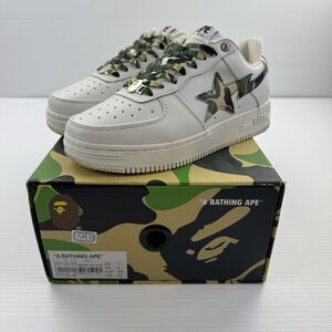 A Bathing Ape BAPE STA Bapesta White Camo Low Top Sneakers US 7